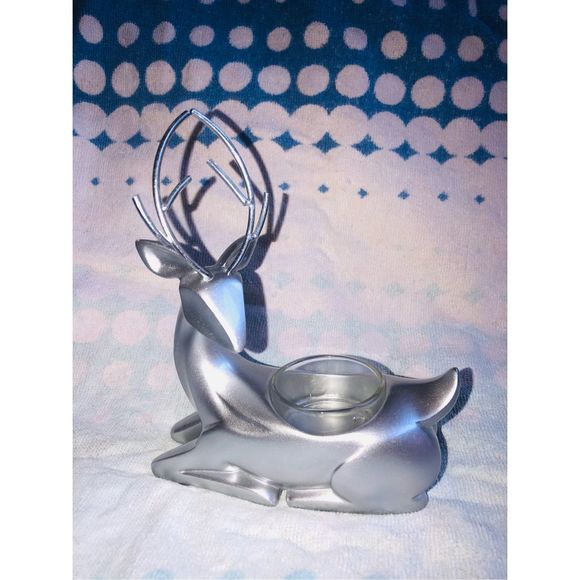 Retired Yankee Candle First Frost Reindeer Votive Candle Holder